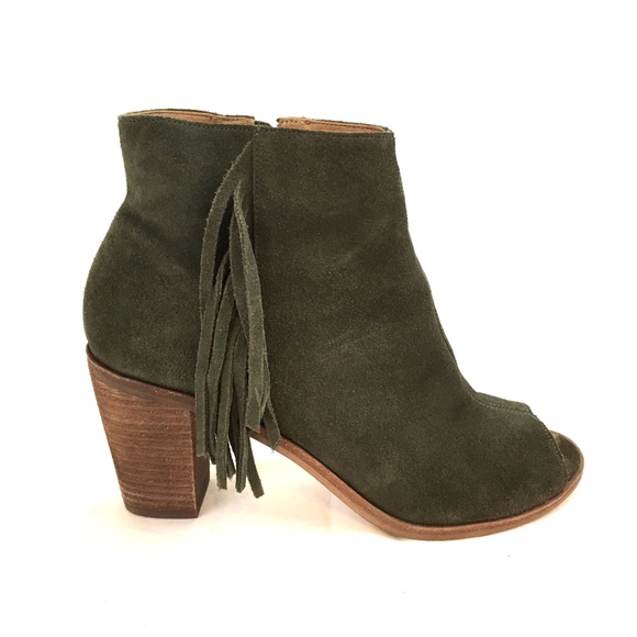Rowen Green Ankle Boots with Fringe - Picture 7 of 8